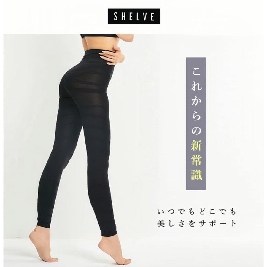 送料無料 SHELVE シェルビー 着圧レギンス むくみ (M-L) 着圧タイツ 加