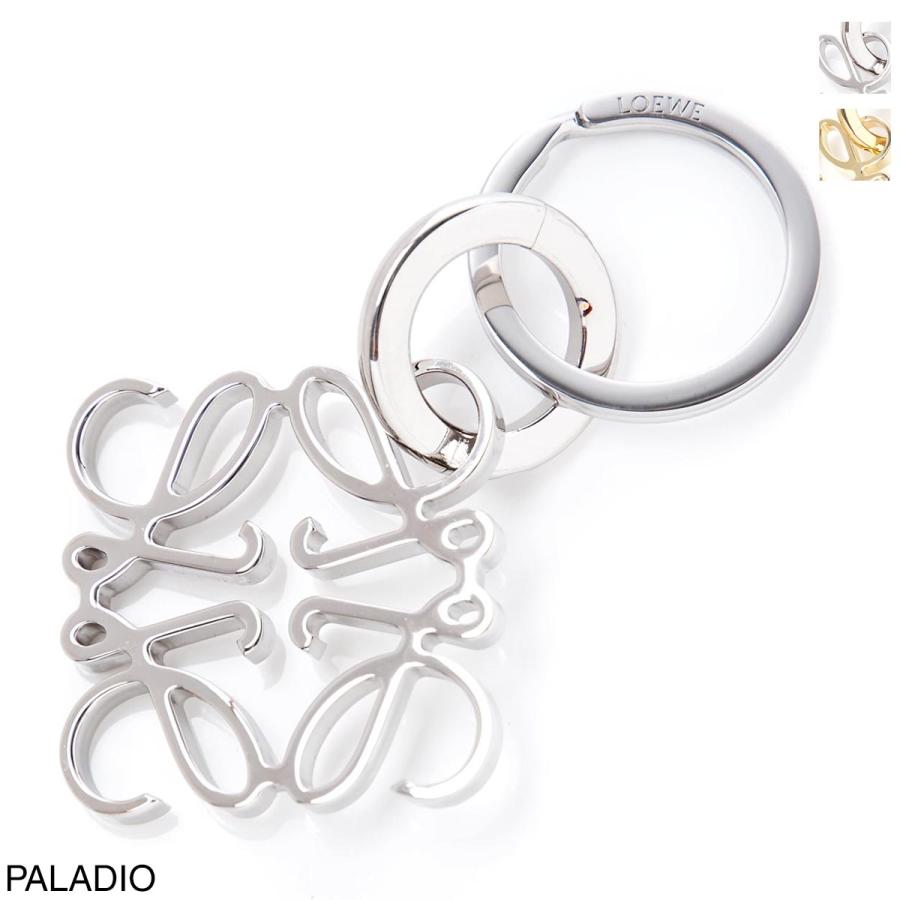 LOEWE（ロエベ） キーリング ANAGRAM バッグチャームシルバーゴールド