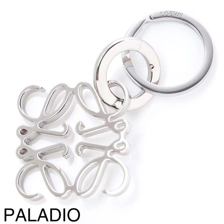 LOEWE（ロエベ） キーリング ANAGRAM バッグチャームシルバーゴールド