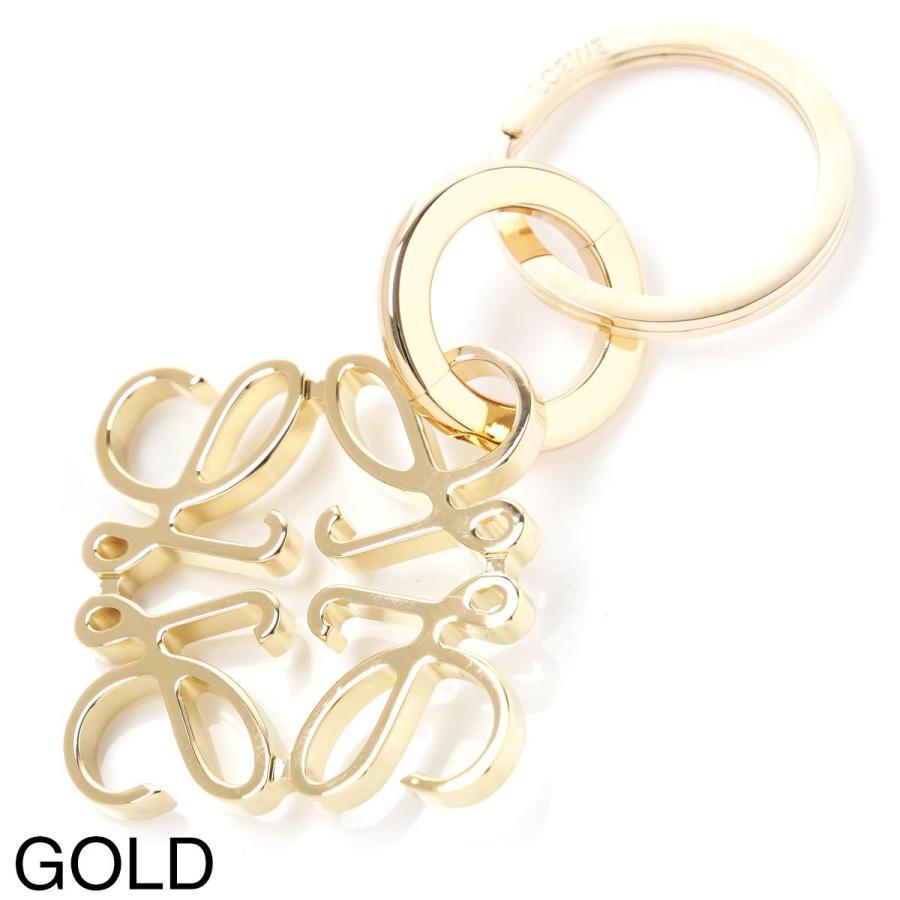 LOEWE（ロエベ） キーリング ANAGRAM バッグチャームシルバーゴールド