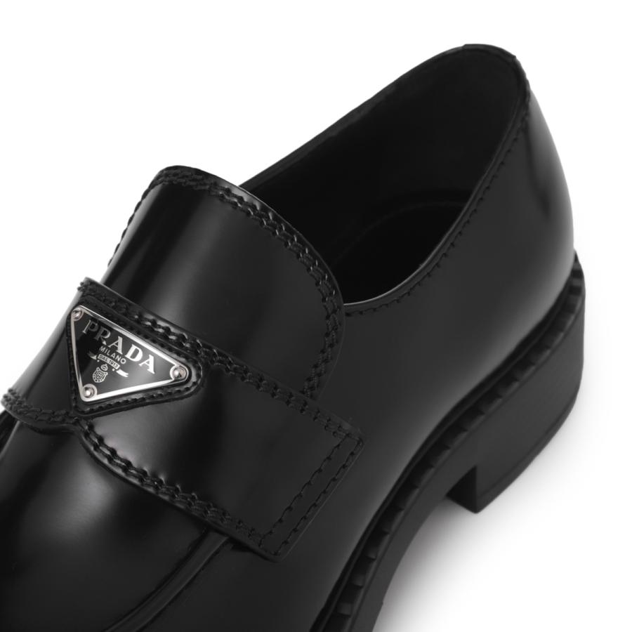 PRADA（プラダ） ローファー CHOCOLATE BRUSHED LEATHER LOAFERS
