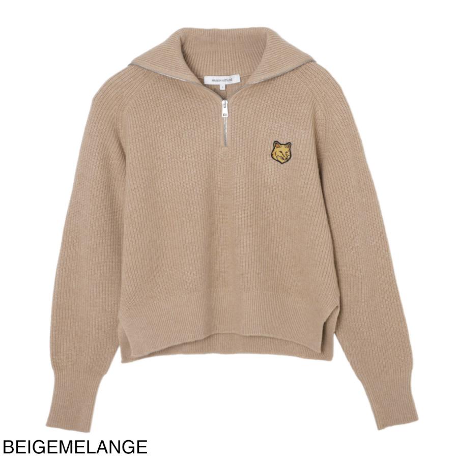 MAISON KITSUNE（メゾン キツネ） ハーフジップニット BOLD FOX HEAD