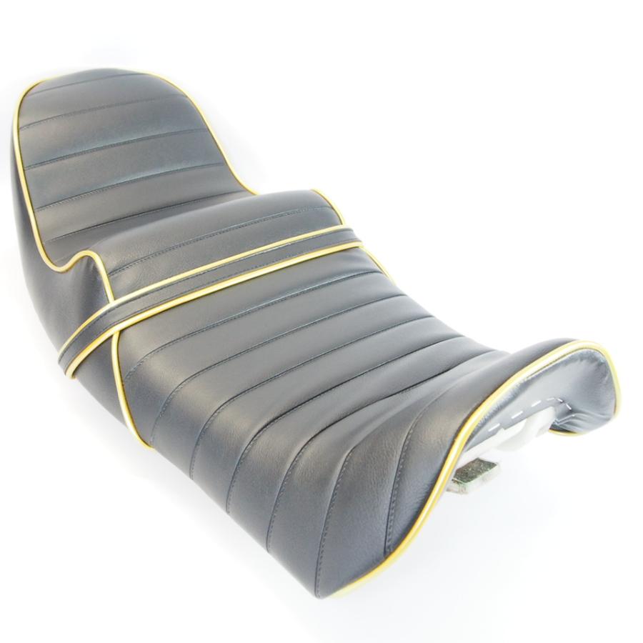 XJR400 4HM9 チョビ三段シート 黒 金パイピング 4HM 98年〜加工後未