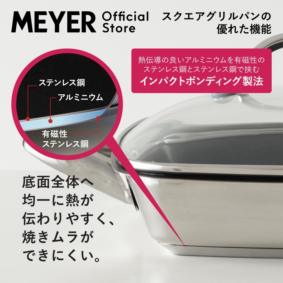 MEYER（マイヤー） スクエアグリルパン 24cm RED [ IH/ガス対応