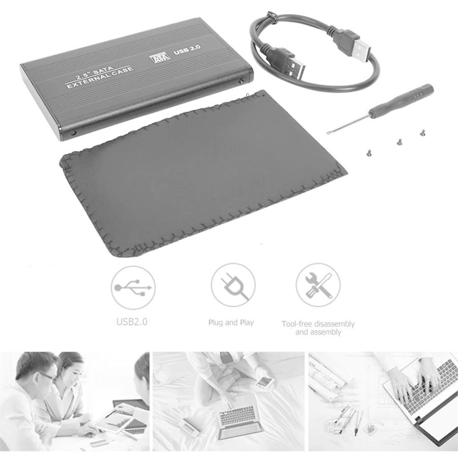 USB2.0対応】【アルミケース】 2.5インチ HDD SSD ハードディスク 外