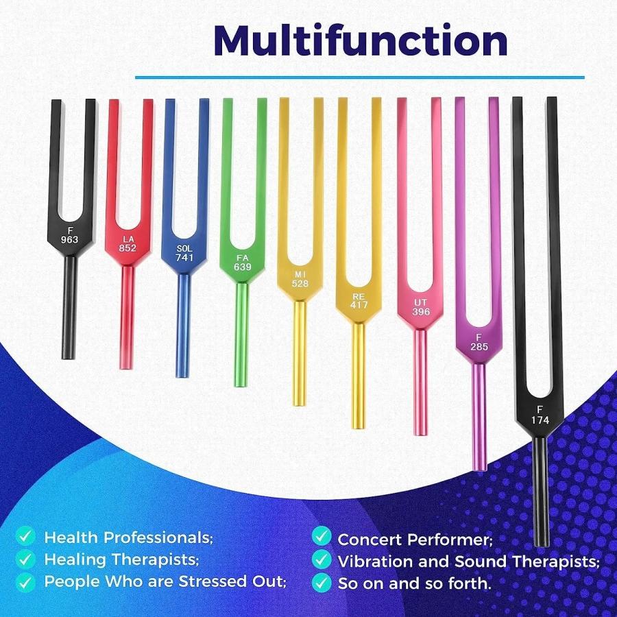 ソルフェジオ周波数 音叉 おんさ チューナー 9本セット「174Hz