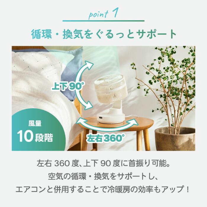 BRUNO（ブルーノ） サーキュレーター パワフル 360度 首振り 全方位