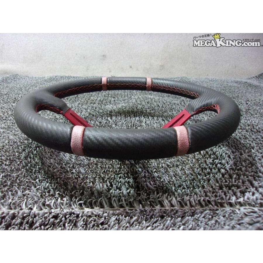 社外 ステアリング ハンドル 35cm カーボン調 汎用 / 2R9-844