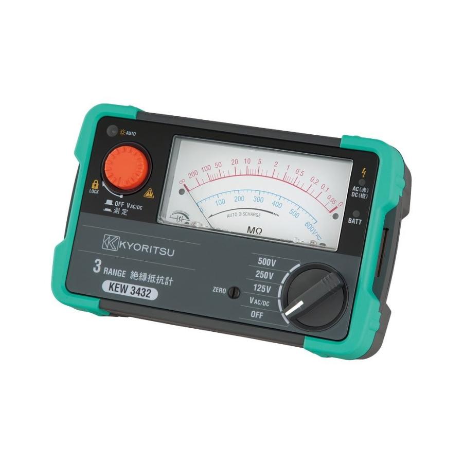 テスター 共立 軽量 小型 KYORITSU 絶縁抵抗計 KEW3432 : 冷凍空調