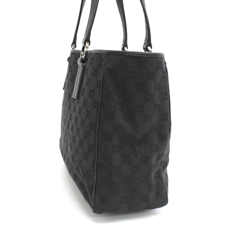 GGキャンバス グッチ トートバッグ 203419 レザー ブラック GUCCI