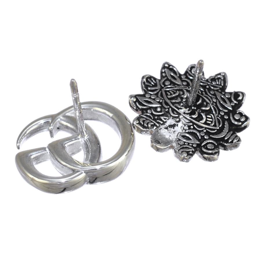 GUCCI（グッチ） ダブルG スタッズ ピアス フラワー ブルートパーズ