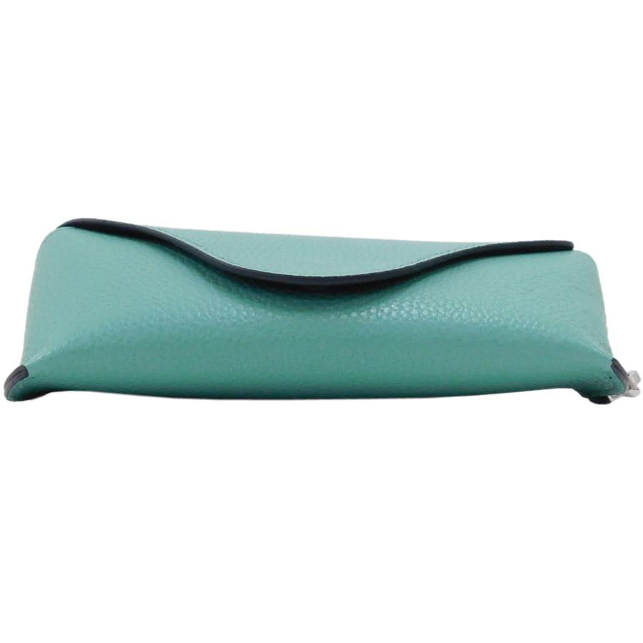 LOEWE（ロエベ） 新品同様 メガネケース グリーン系 レザー フック付き