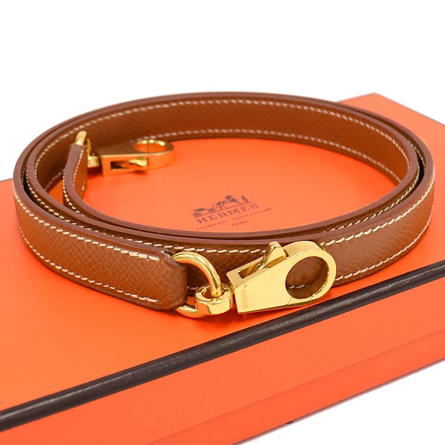 HERMES（エルメス） ショルダーストラップ レザー ブラウン系 ゴールド