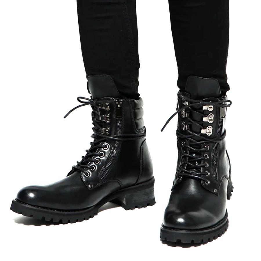 BOREDOM（ボアダム） ブーツ メンズ 黒 バイク かっこいい サイド