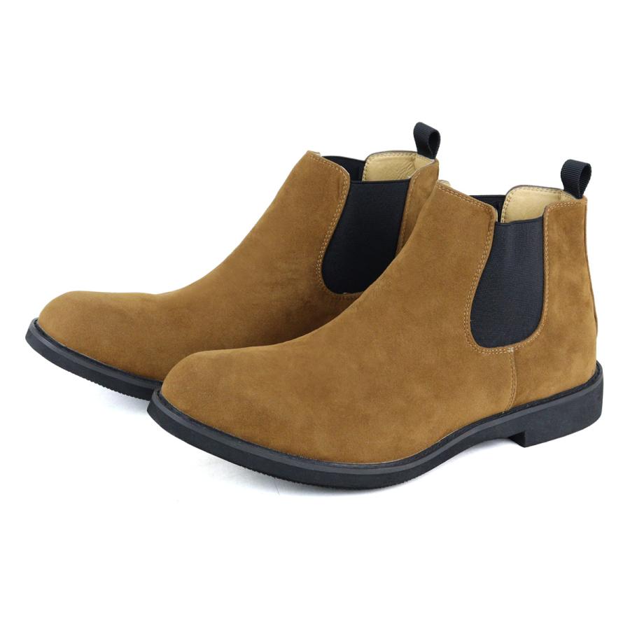 AAA+（サンエープラス） ブーツ メンズ ショート 黒 スエード