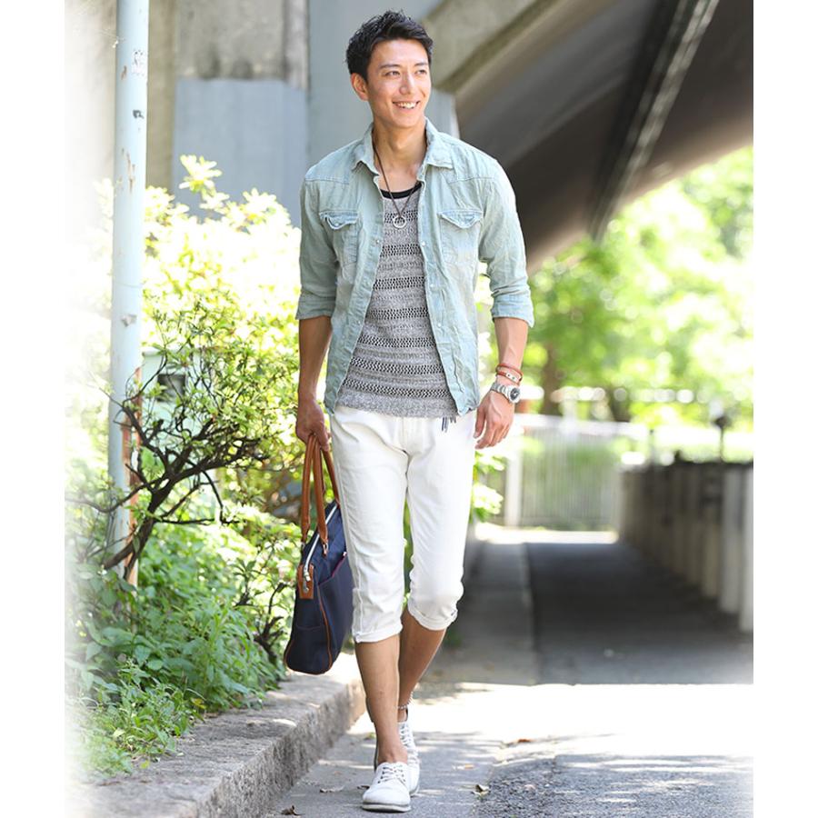 クロップドパンツ 七分丈パンツ メンズ 7部丈パンツ ショートパンツ 6