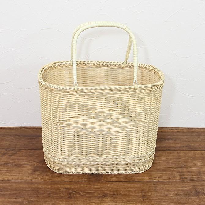 松野屋 ラタン 籐 小判 買物かご/日本製 籐製 お買い物 かごバッグ