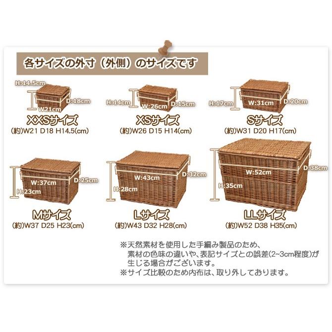 かご バスケット 収納 フタ付き 収納ボックス XXSサイズ 内布：ライト
