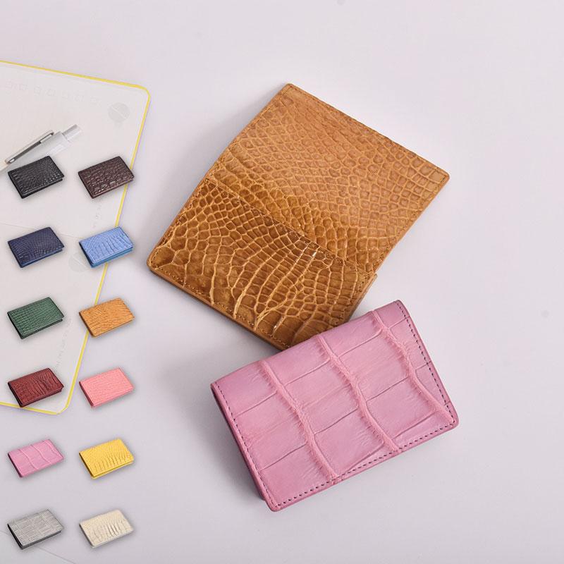 MGSABLE 名刺入れ クロコダイル レディース 本革 メンズ カードケース