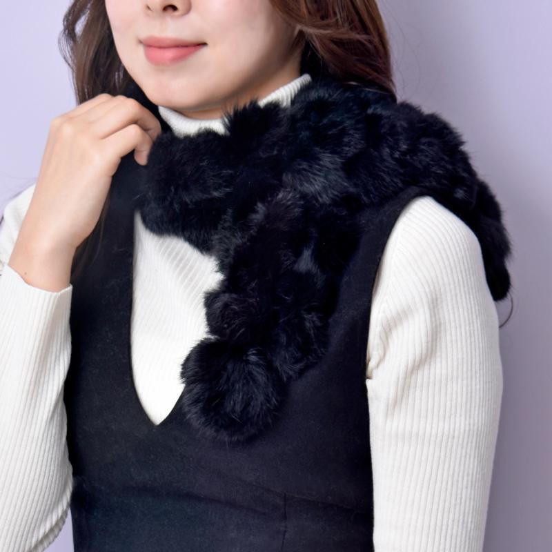 MGSABLE マフラー レディース リアルファー ラビット スヌード ネック