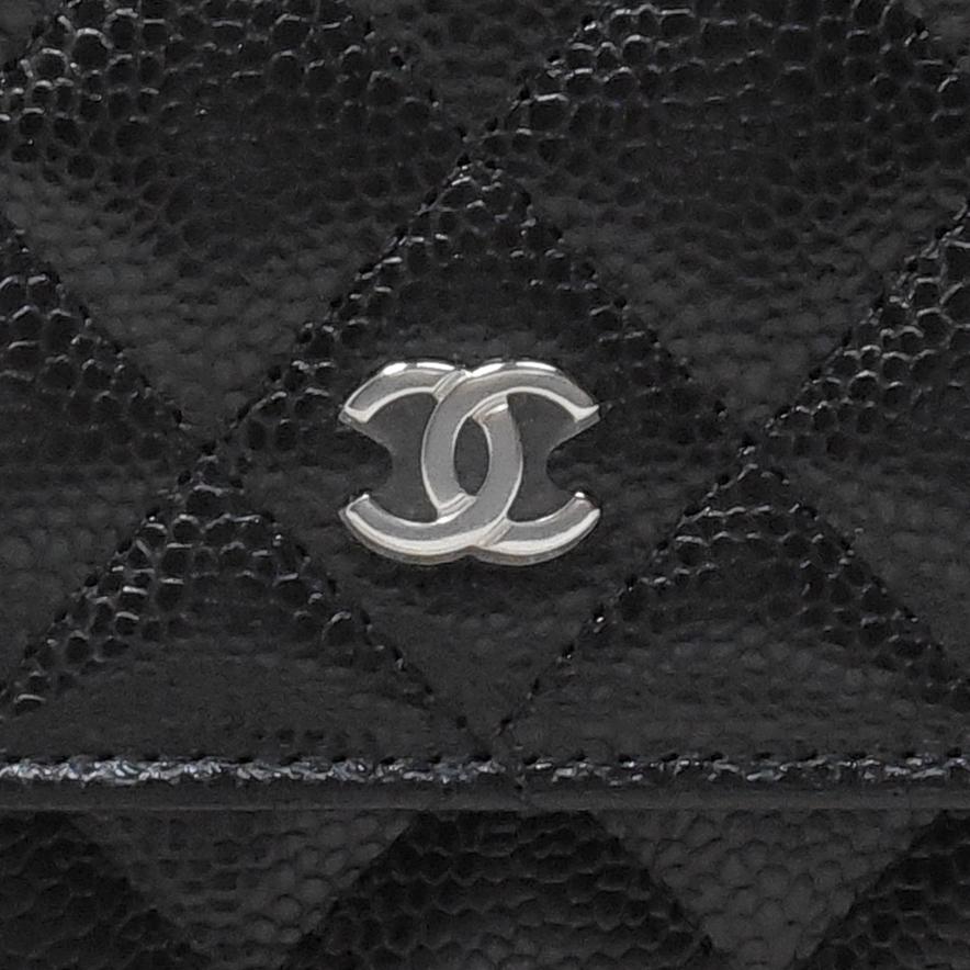 キャビアスキン シャネル クラシック チェーンウォレット グレインド
