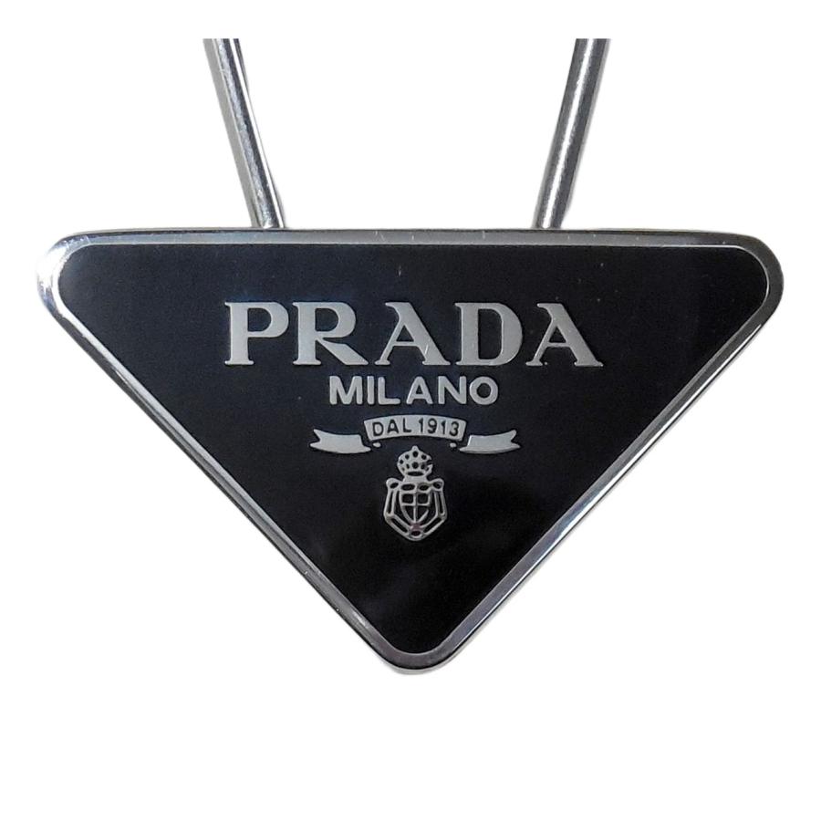 PRADA（プラダ） キーリング トライアングルロゴ ブラック 2PS395 2BA6