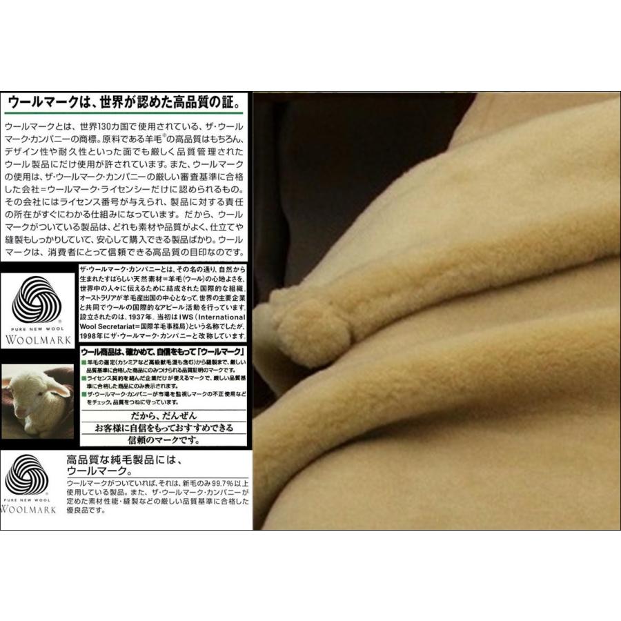 三井毛織 毛布 メリノ ウール マイヤー 掛け セミダブル 160x210cm
