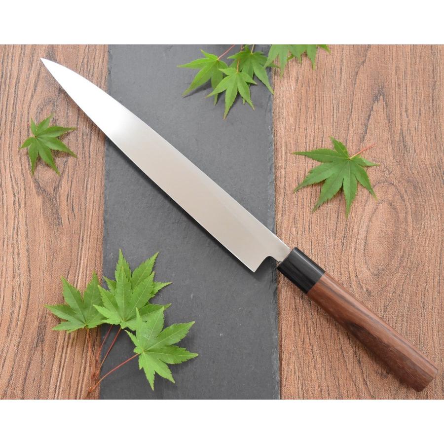 高級包丁 柳刃包丁 8寸 銀紙3号 銀三 紫檀柄 高品質 日本製 切れ味抜群