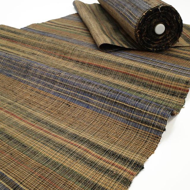 仕立て無料！ 美リペア 郡上紬 解き反物 草木染 手織り 茶 グレー 青
