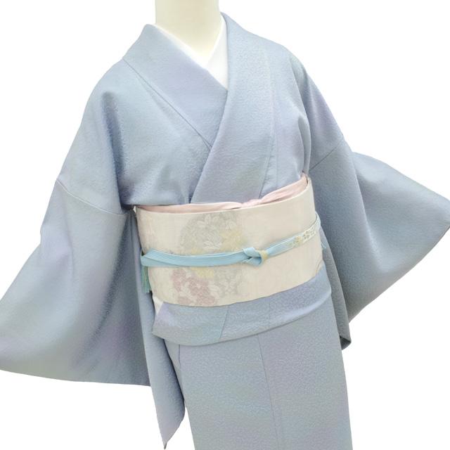 付下げ 着物 未使用 フォーマル 正絹 ライトブルー グレー ぼかし染