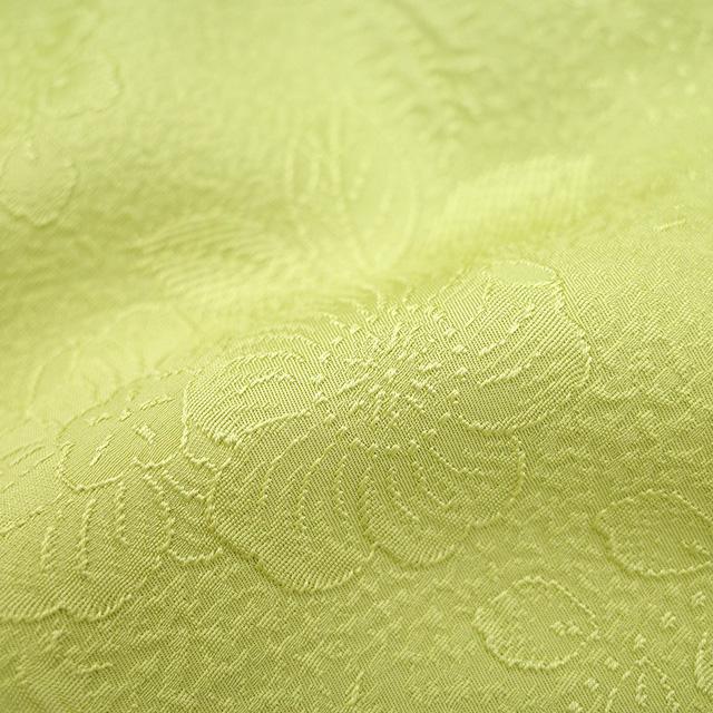 色無地 着物 未使用 正絹 袷 若苗色 淡黄緑 辻が花 セミフォーマル