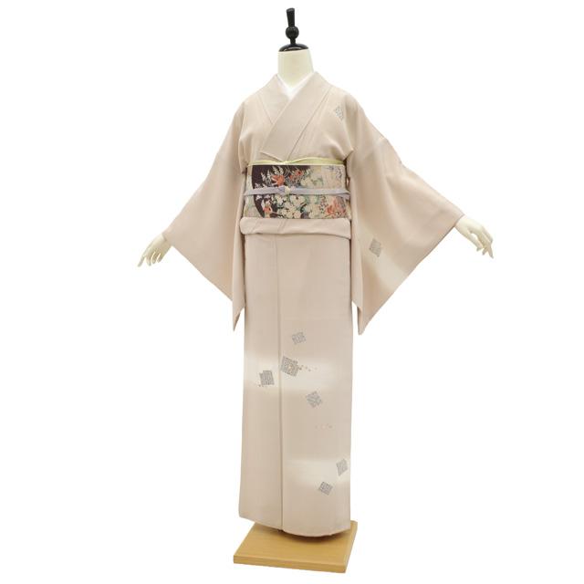 訪問着 着物 フォーマル 正絹 袷 野村一峰 手染め 灰梅地 源氏香 手