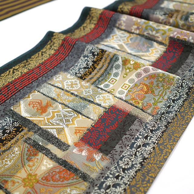 袋帯 京都 西陣 京の名工 染匠 越後屋通博 織美絵 金銀糸 名物裂文様