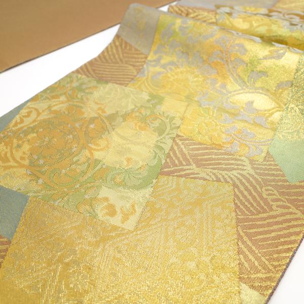高級】本金•袋帯 金糸刺繍（黄金織つづれ） 草花模様〜米百俵〜 高級