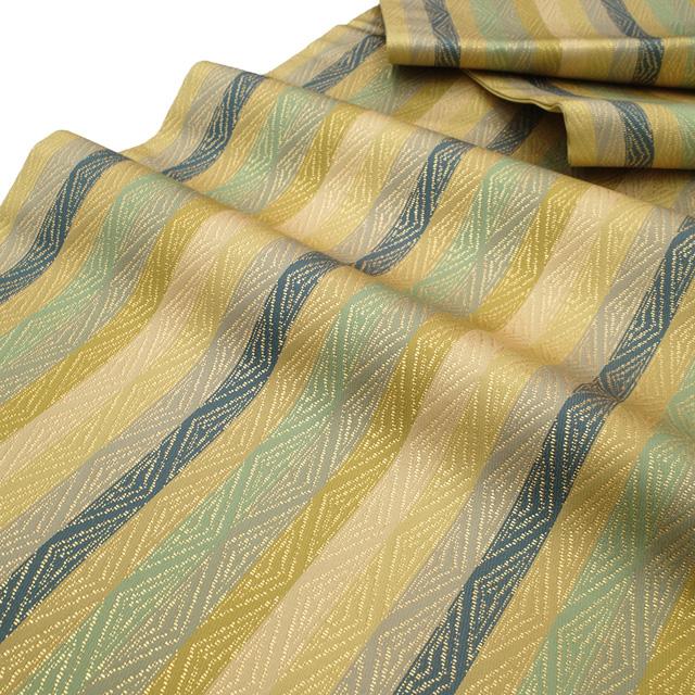 袋帯 龍村晋 傳匠名錦 全通 名物金剛金襴錦 工芸帯 多色 縞 金糸