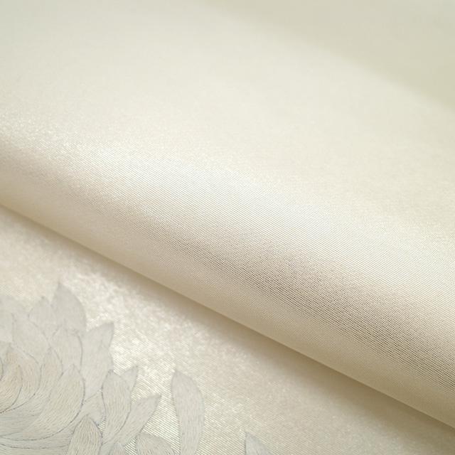 袋帯 フォーマル 未使用 正絹 手刺繍 金糸 銀箔地 ホワイトシルバー