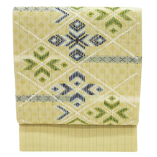 名古屋帯 未使用 花織 正絹 工房 真南風 本場琉球 沖縄県 手花織