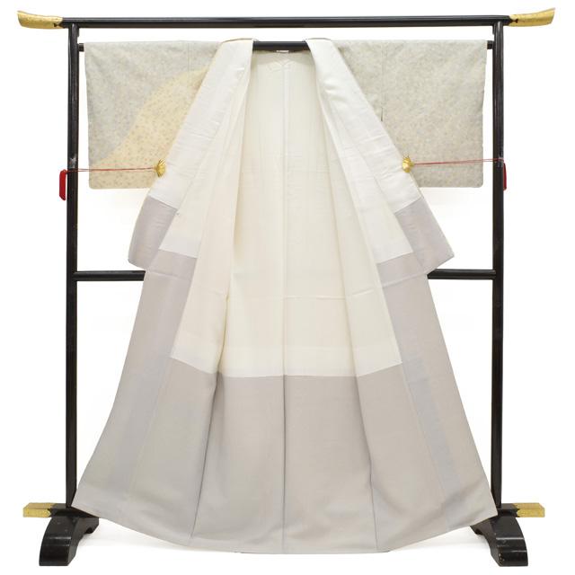 本場牛首紬 訪問着 袷 着物 石川県指定無形文化財 白山工房 小桜柄