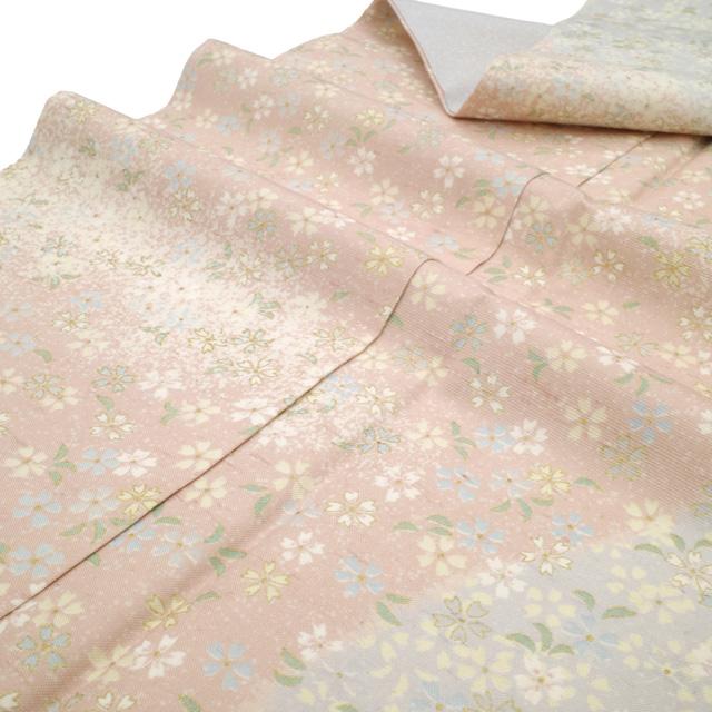 本場牛首紬 訪問着 袷 着物 石川県指定無形文化財 白山工房 小桜柄