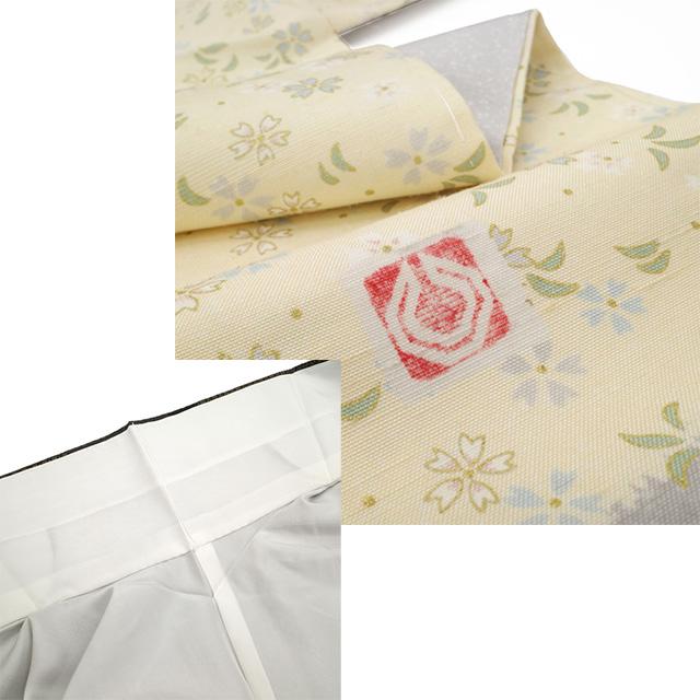 本場牛首紬 訪問着 袷 着物 石川県指定無形文化財 白山工房 小桜柄