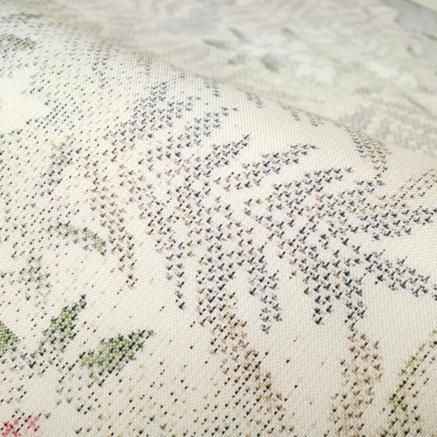 本場大島紬 着物 未使用 正絹 白大島 白泥染 大島紬 12マルキ 草花