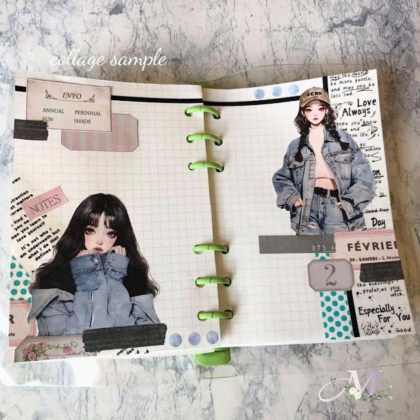 コラージュシート デザインペーパー a4 素材紙 コラージュ素材 セット