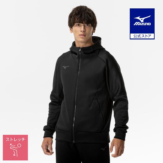 ミズノ公式 ストレッチスウェットフーディ ユニセックス ブラック