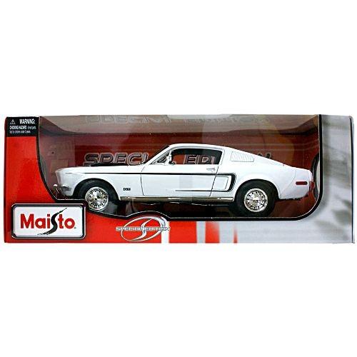 マイスト ミニカー 1968 Ford Mustang GT Cobra Jet White 1/18 MAISTO