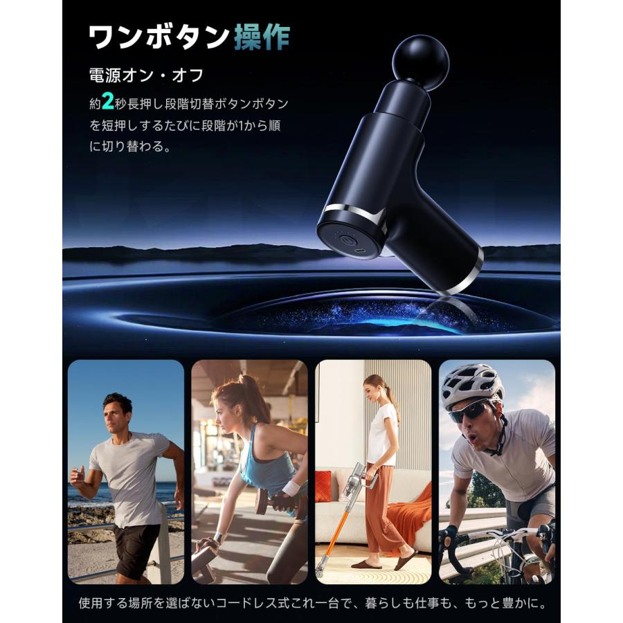 革新&筋膜リリースガン】筋膜ガン ミニ 軽量ガン MINI 6段階振動強力