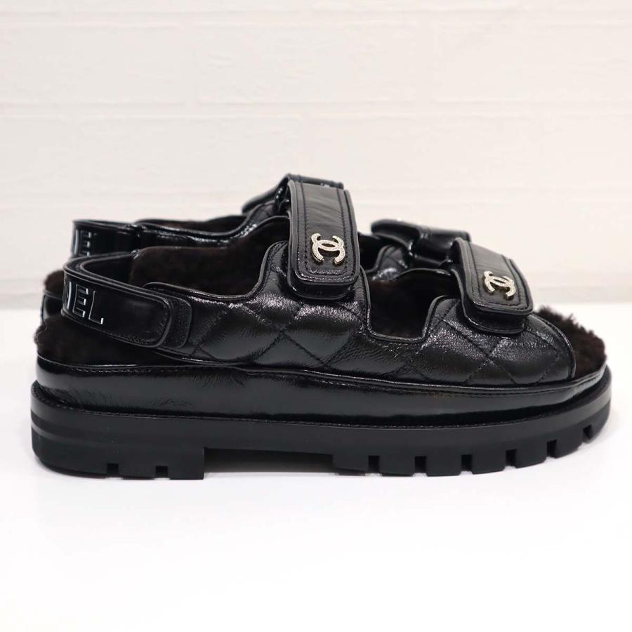 質屋 未使用 シャネル CHANEL サンダル ボア G45291 ソックス付き ココ