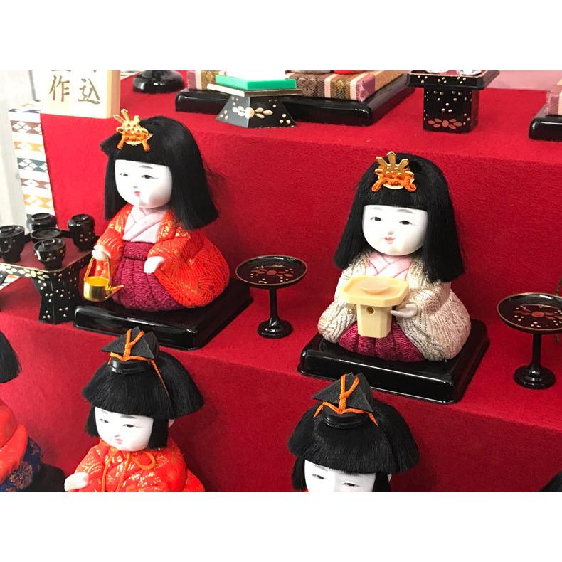 江戸木目込作家 翠豊作 雛人形 桜十五人 木目込十五人揃い オルゴール