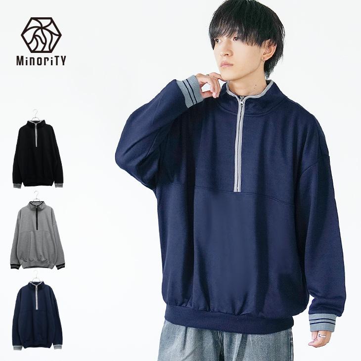 MinoriTY（マイノリティ） ハーフジップ トレーナー メンズ 長袖 プル