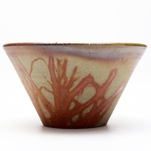 窯元松園 備前焼 金彩窯変皿 共箱 和食器 中皿 金襷 日本料理 レア