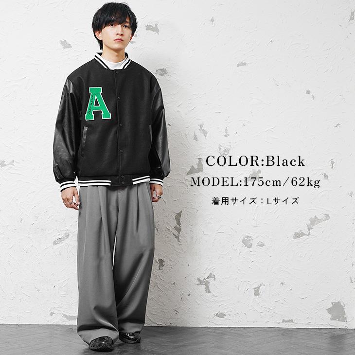 MinoriTY（マイノリティ） スタジャン メンズ メルトン 袖革 ワッペン